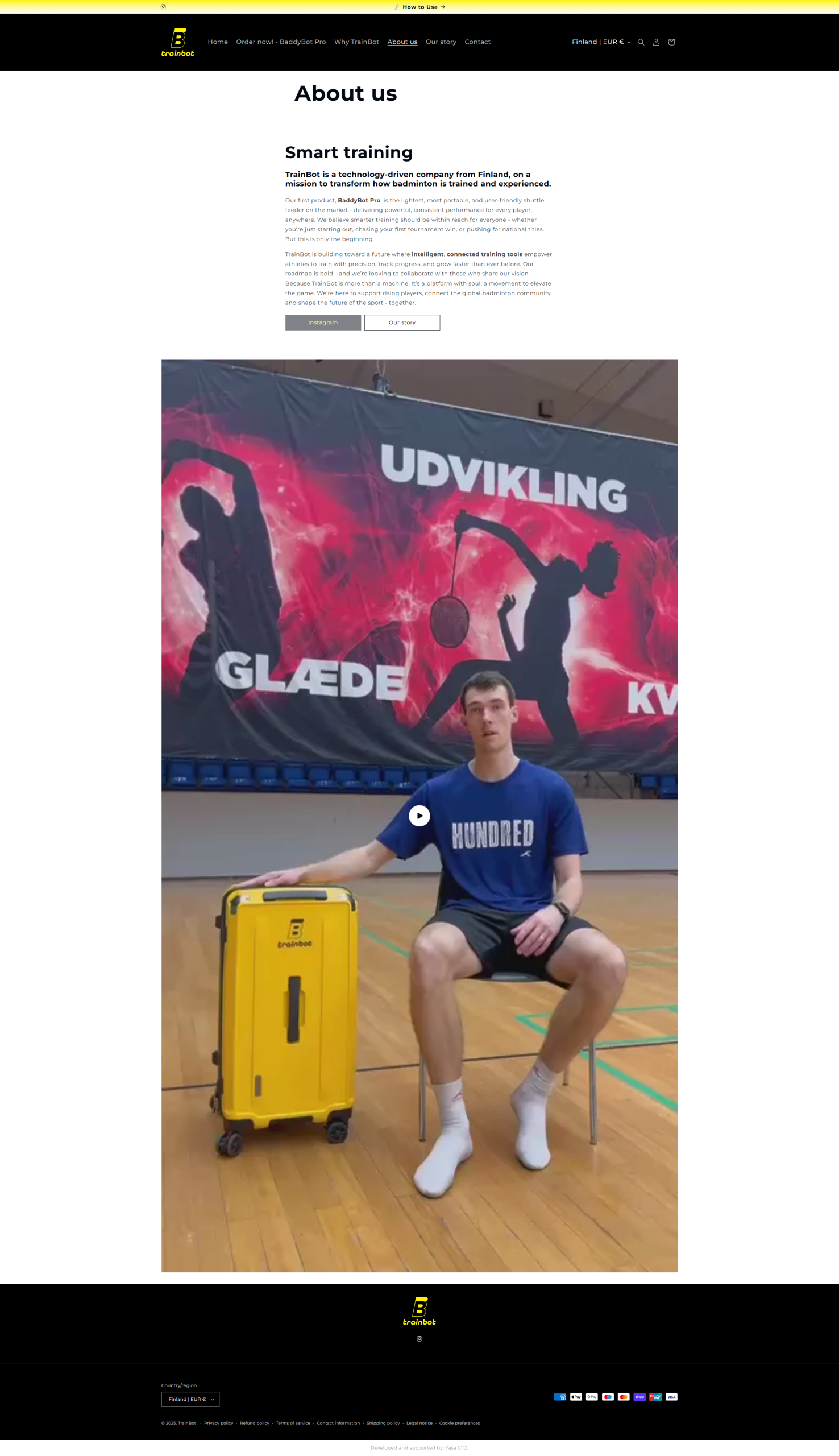 We are excited to present the launch of our latest client project — TrainBot’s Shopify online store. TrainBot, a technology-driven company from Finland, is dedicated to transforming the way badminton is trained and experienced.