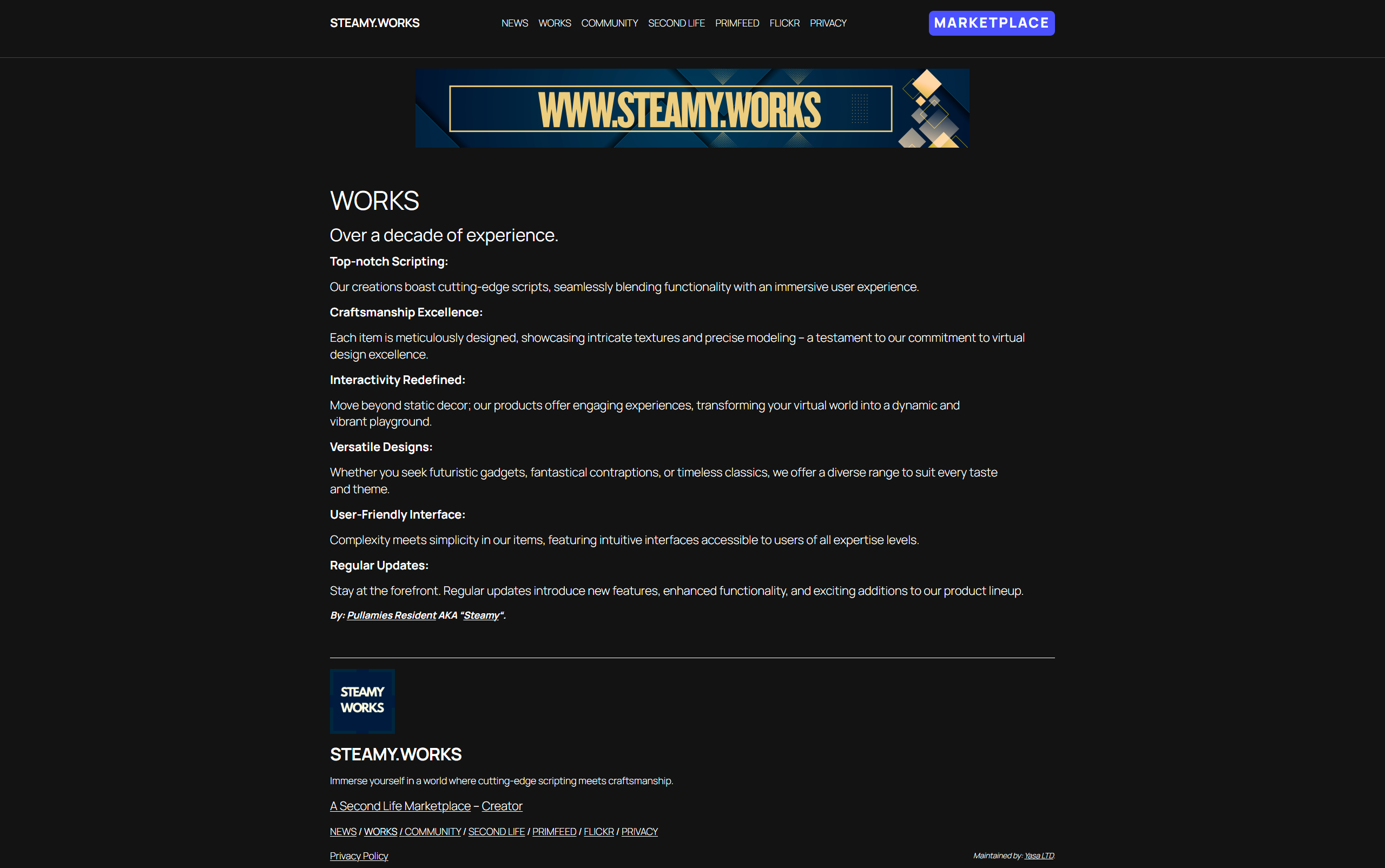 Second Life Portfolio for “Steamy”